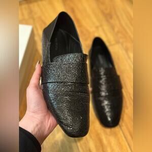 Vince Harris patent wrinkled leather loafer/mule size 8.5